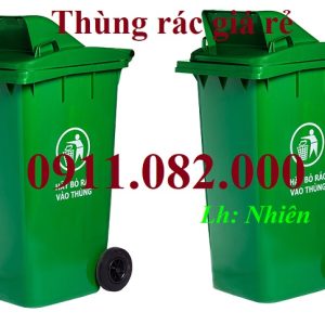 Thùng rác 240 lít giá rẻ tại vĩnh long- thùng rác màu cam giá rẻ- lh 0911082000