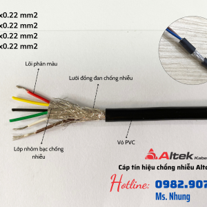 Cáp tín hiệu âm thanh lõi chia dây màu tiết diện 0.22mm2 Altek Kabel