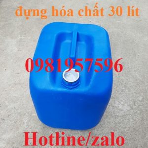 Can nhựa đựng hóa chất 30 lít có nắp chống tràn, an toàn khi đựng hóa chất