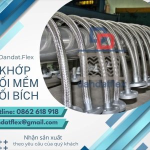 Khớp nối mềm kim loại, khớp nối mềm inox chịu nhiệt, khớp nối chống rung máy phát điện