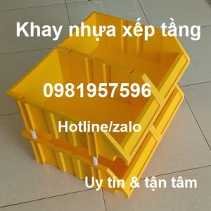 Khay nhựa xếp tầng đựng linh kiện, ốc vít, khay nhựa xếp chồng tầng