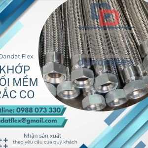 Khớp nối ren công nghiệp, khớp nối mềm inox 304, khớp nối mềm inox dẫn hóa chất, flexible hose