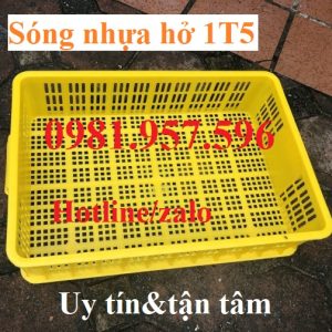 Sóng nhựa hở 1T5, sóng nhựa hở cao 15 cm, sọt nhựa đựng rau củ, sọt nhựa cao 15, sóng nhựa hở