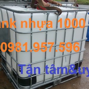 Tank nhựa 1000 lít, bồn nhựa IBC 1000l , bồn nhựa có khung sắt, bồn nhựa 1000 lít