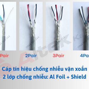 Cáp tín hiệu vặn xoắn AWG chống nhiễu Al Foil