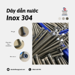 Dây dẫn nước nóng lạnh inox 304, Dây dẫn nước inox chịu nhiệt, Dây cấp nước nóng lạnh vòi Lavabo, Dây mềm nối đầu phun Sprinkler