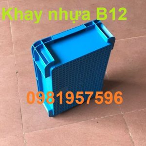 Khay nhựa B12, hộp nhựa đặc, sóng nhựa Bít, khay nhựa đựng linh kiện, sóng bít B12