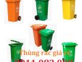 Thùng rác nhựa giá tốt- thùng rác 120l 240l 660l màu xanh, cam giá rẻ tại miền tây- lh 0911082000