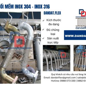 Khớp nối inox giảm chấn, khớp chống rung, khớp nối mềm chống rung