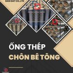 Ống chôn bê tông, ống thép chôn bê tông, Ống ruột gà sắt bịt 1 đầu dày 0.6mm