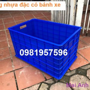 Thùng nhựa có 5 bánh xe đẩy, chuyên phân phối thùng nhựa nguyên sinh các loại