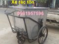 Xe gom rác 500l, xe gom rác chuyên dụng, xe gom rác đẩy tay