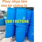 nhựa 220l nắp nhỏ, phuy nhua lam be, phuy nhựa làm bè nổi