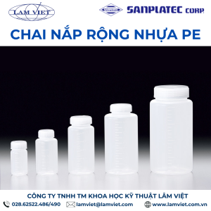 Chai nắp rộng nhựa PE Sanplatec