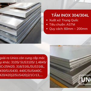 Tấm inox 304/304L – Unico Steel