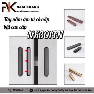 Tay nắm âm tủ có nắp bật cao cấp NK301TN | Zalo 0901 196 552