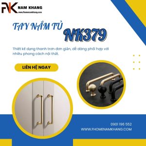 Tay nắm tủ cao cấp dạng thanh trơn NK379 | Zalo 0901 196 552