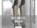 Tay nắm tủ mạ đồng cổ bọc sứ hoa cao cấp NK304 | Zalo 0901 196 552