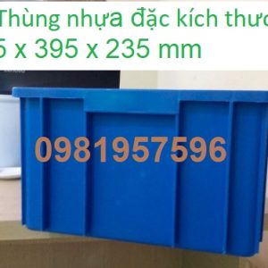 Thùng nhựa đặc kích thước 495 x 395 x 235 mm, khay nhựa, sóng nhựa bít