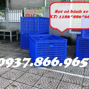 Sọt có 26bánh xe, sọt dài hơn 1m có bánh xe đẩy hàng hóa