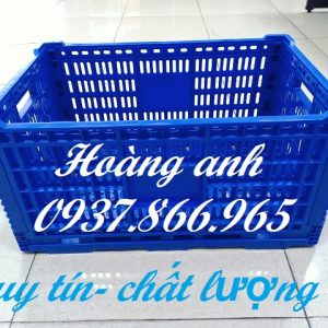 Khay nhựa xếp gấp gọn, sọt công nghiệp, sọt đựng sản phẩm rau củ, sọt nhựa rỗng gấp gọn