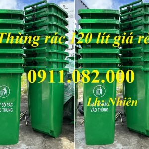 Giá rẻ thùng rác nhựa mẫu mới- thùng rác 120l 240l 660l tại kiên giang – lh 0911082000