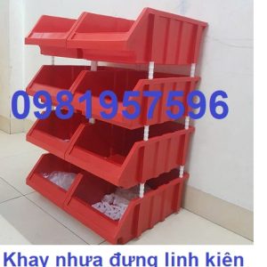 Khay nhựa đựng linh kiện phụ tùng, kệ dụng cụ đựng bulong ốc vít