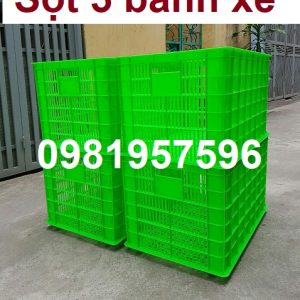 Sọt nhựa, sọt nhựa có bánh xe, sóng nhựa hở có bánh xe, sọt nhựa lớn có bánh xe