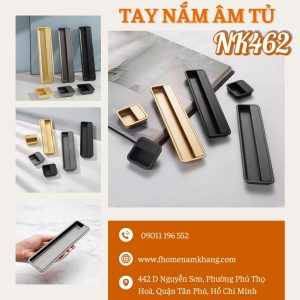 Tay nắm âm tủ cao cấp thiết kế trơn NK462 | Zalo 0901 196 552