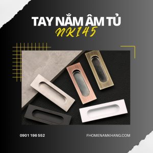 Tay nắm âm tủ hợp kim cao cấp dạng trơn NK145 | Zalo 0901 196 552