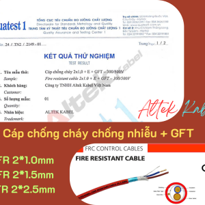 Cáp chống nhiễu chống cháy Fire Alarm 1 Pair 16AWG Altek Kabel