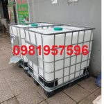 Bồn nhựa 1000 lít, tank nhựa IBC 1000l, Bồn nhựa khung sắt cũ mới