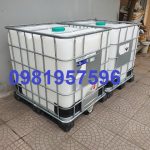 Bồn nhựa 1000 lít, tank nhựa IBC 1000l, Bồn nhựa khung sắt cũ mới