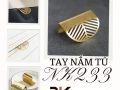 Tay nắm tủ đồng cao cấp thiết kế độc đáo dạng lá NK233 | Zalo 0901 196 552