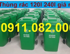 Bán thùng rác công nghiệp giá rẻ tại tiền giang, thùng rác 120l 240l- lh 0911082000