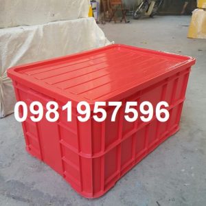 Thùng nhựa đặc kích thước 61x42x31 cm, sóng nhựa bít, khay nhựa đặc