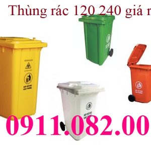 Thùng thu gom rác giá rẻ- thùng rác 120 lít 240 lít giá sỉ tại an giang- lh 0911082000